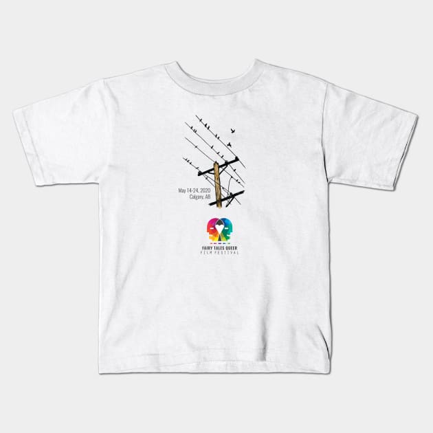 Powerline Birds Kids T-Shirt by Fairy Tales Queer Film Festival